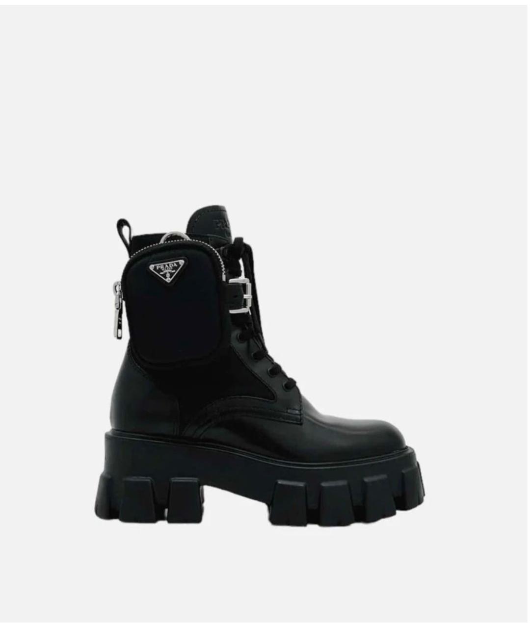 PRADA Черные кожаные ботинки, фото 5