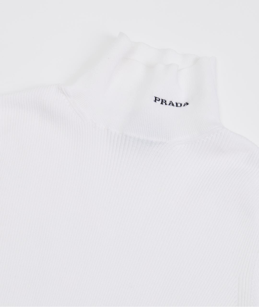 PRADA Белая хлопковая водолазка, фото 3