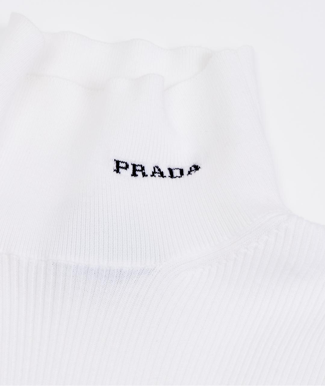 PRADA Белая хлопковая водолазка, фото 4