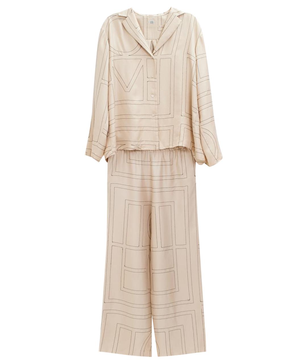 TOTEME Бежевый шелковый костюм с брюками, фото 1