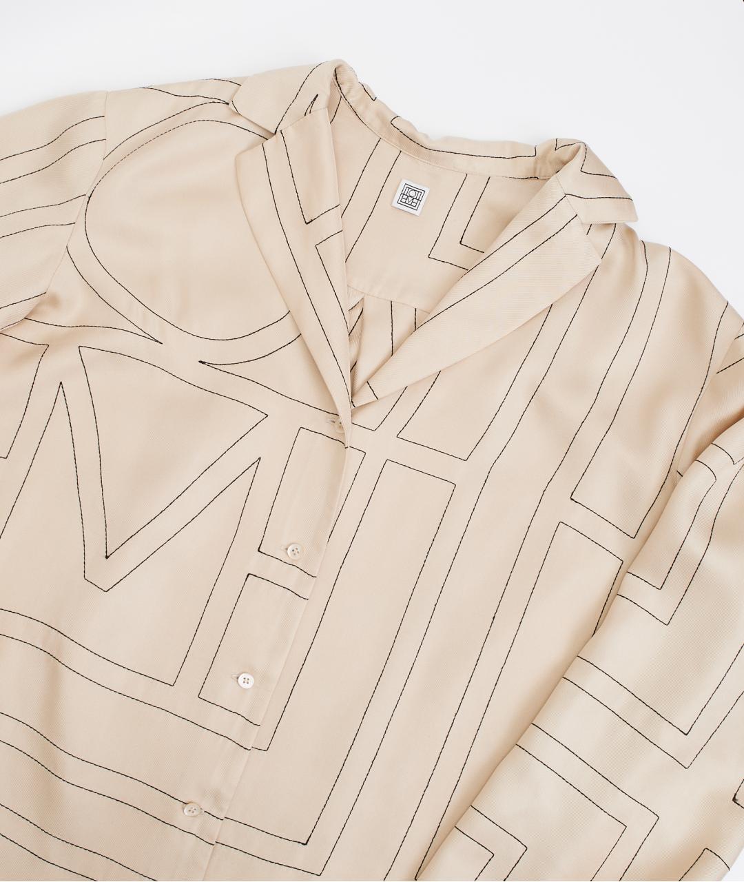 TOTEME Бежевый шелковый костюм с брюками, фото 3