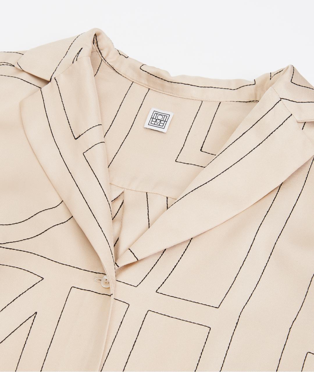 TOTEME Бежевый шелковый костюм с брюками, фото 2