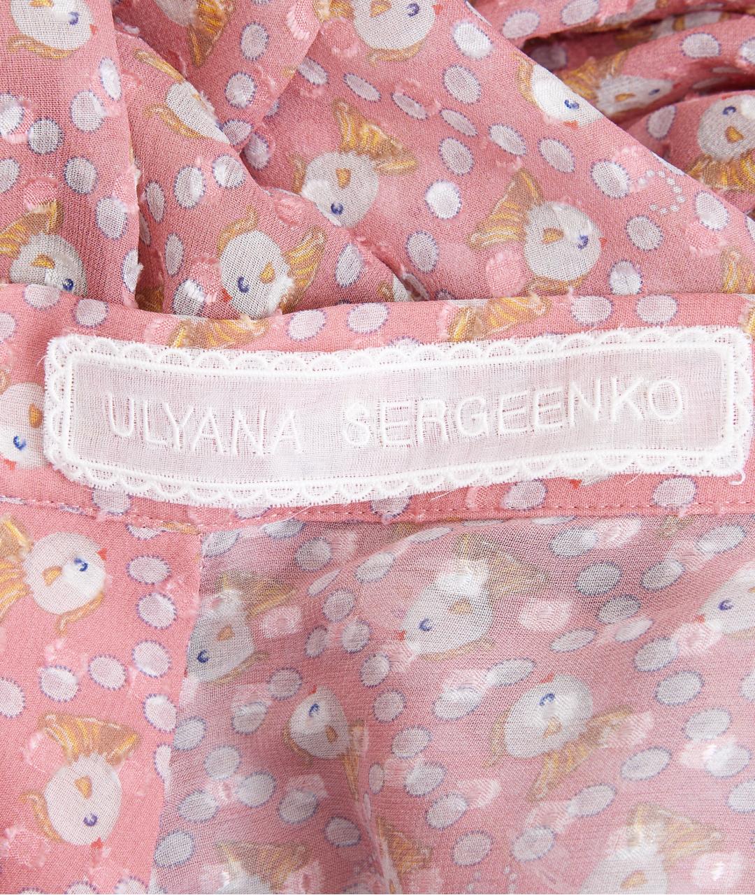 ULYANA SERGEENKO Розовое шелковое повседневное платье, фото 4