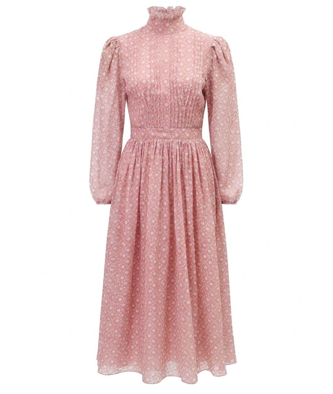 ULYANA SERGEENKO Розовое шелковое повседневное платье, фото 1