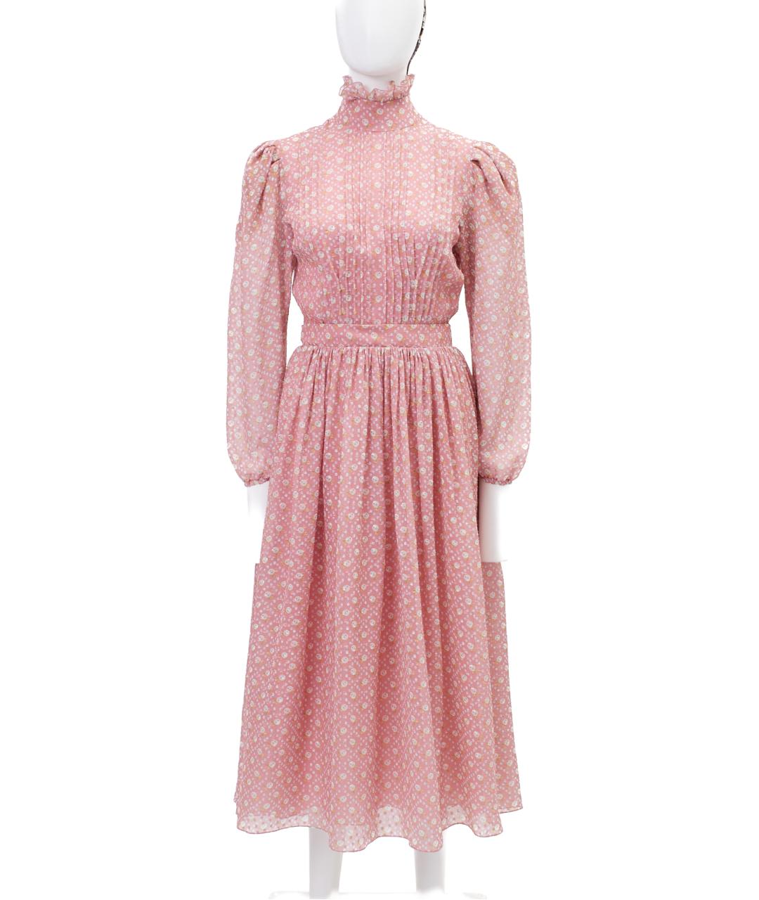 ULYANA SERGEENKO Розовое шелковое повседневное платье, фото 6