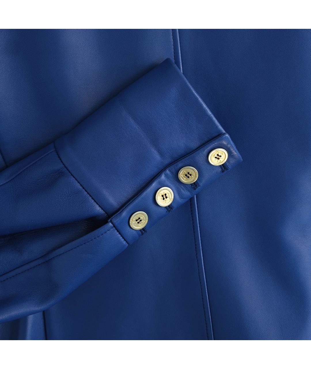 SAINT LAURENT Синяя кожаная куртка, фото 5