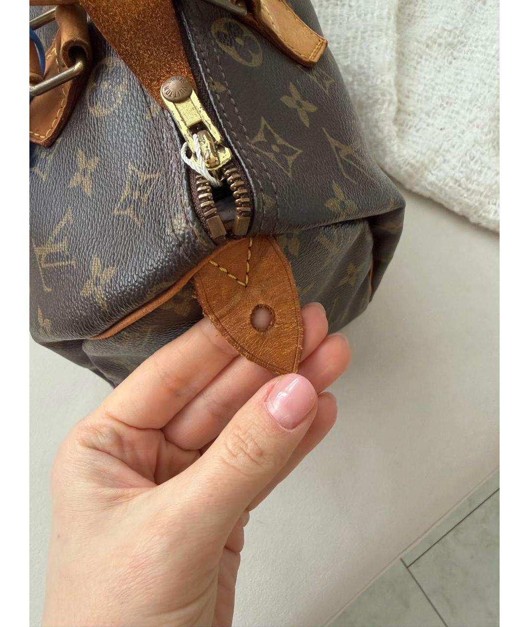 LOUIS VUITTON Коричневая сумка с короткими ручками, фото 7