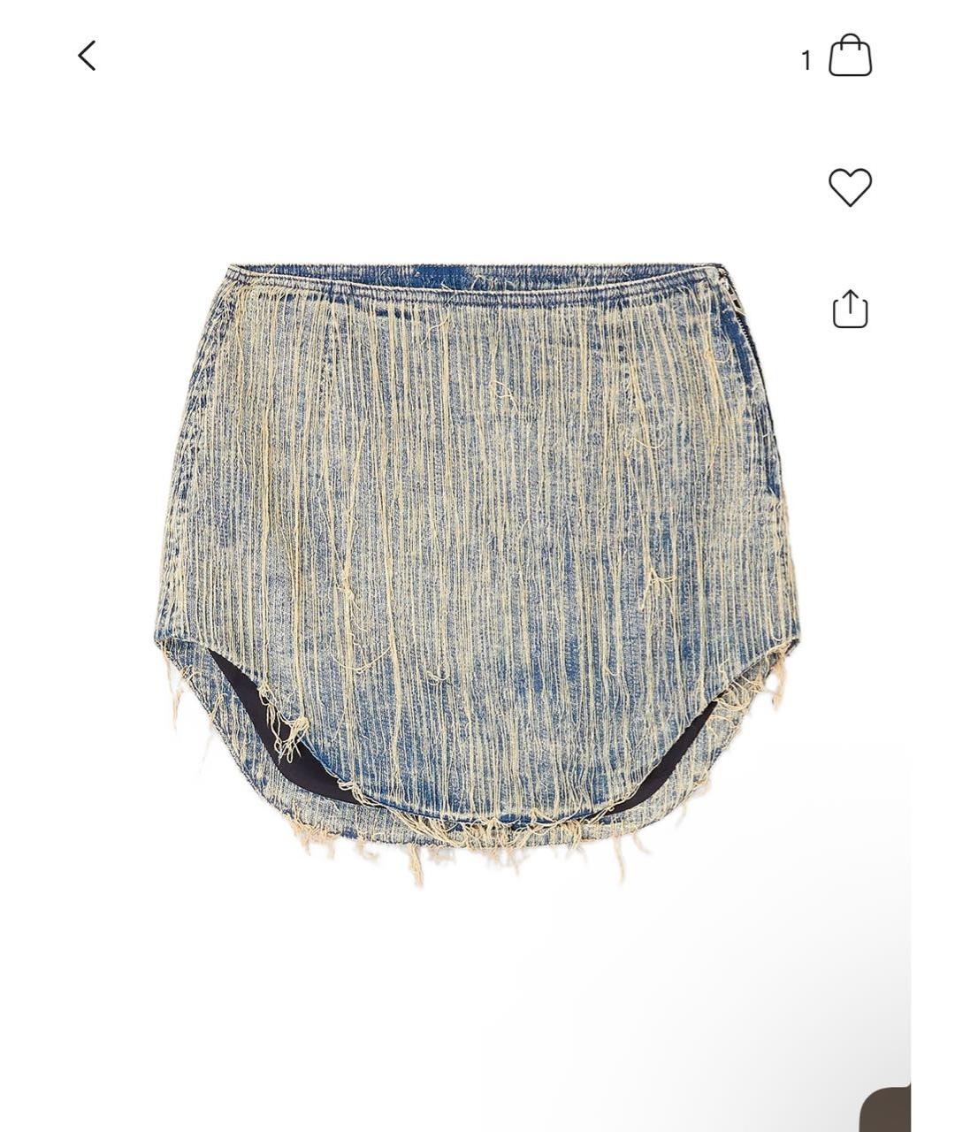 DIESEL Голубая деним юбка мини, фото 9