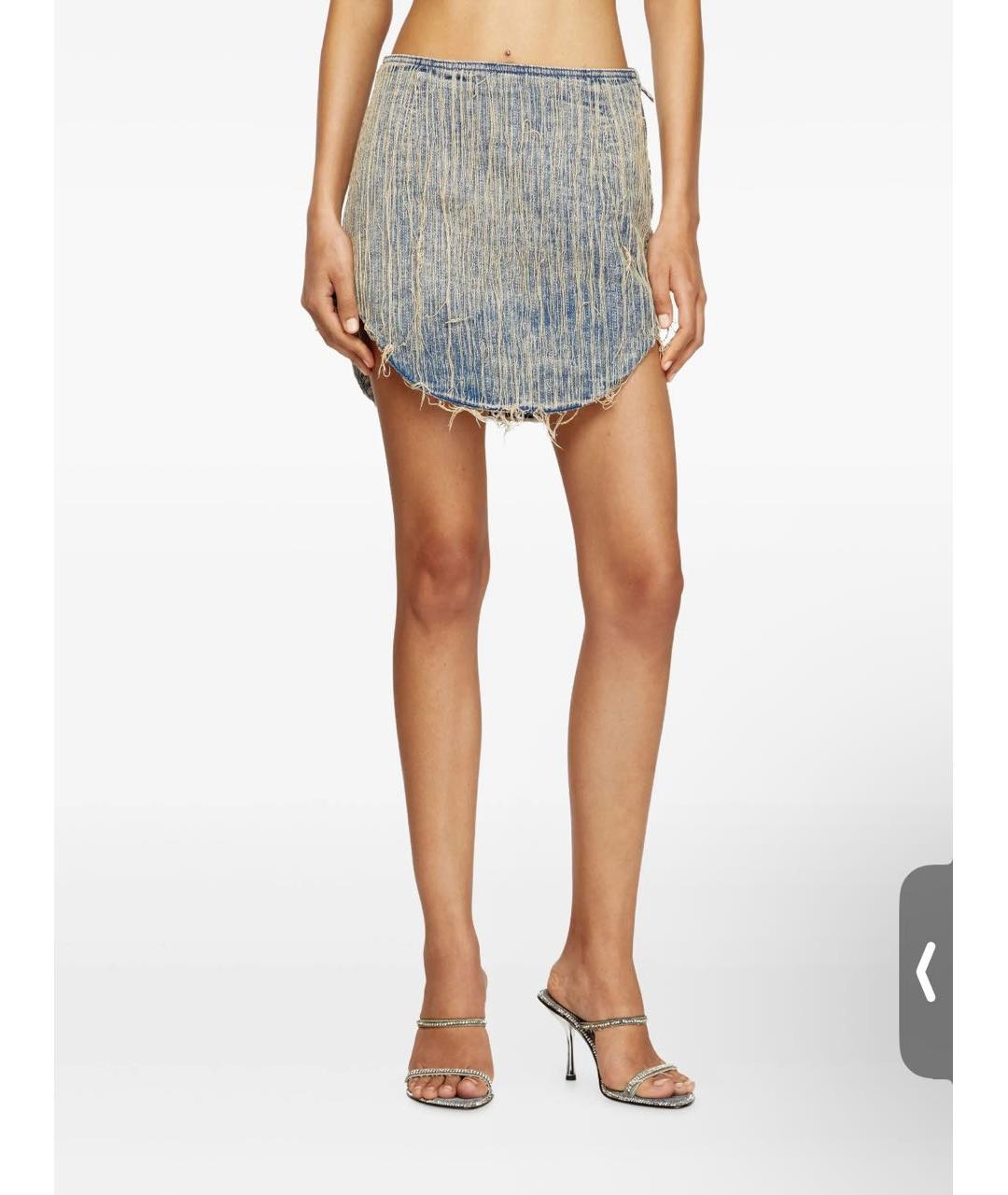 DIESEL Голубая деним юбка мини, фото 7