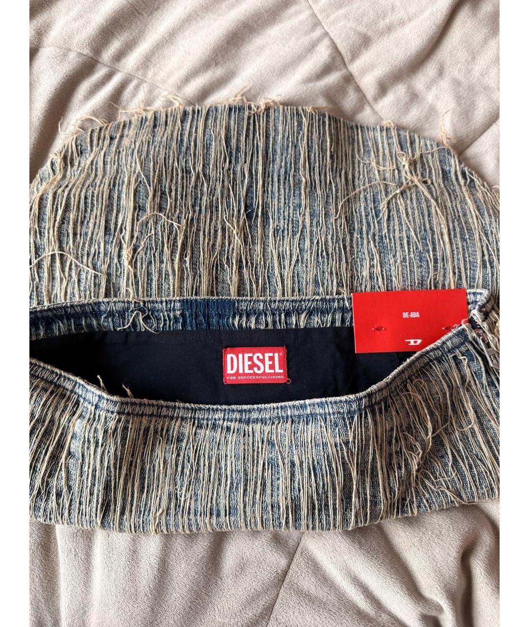 DIESEL Голубая деним юбка мини, фото 3