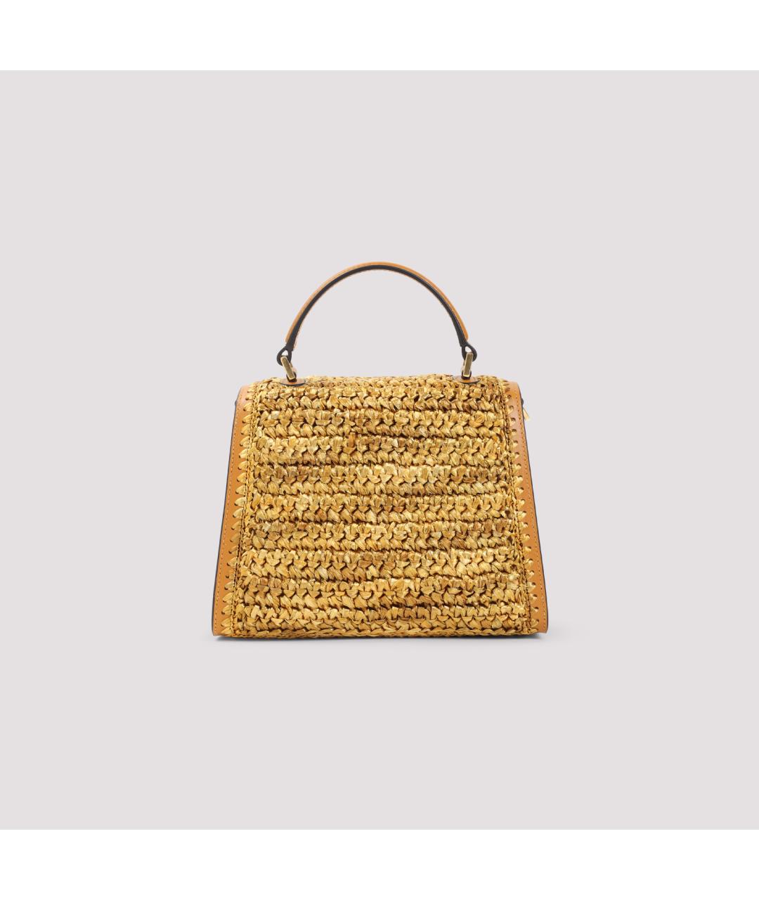 VALENTINO Бежевая пелетеная сумка с короткими ручками, фото 2