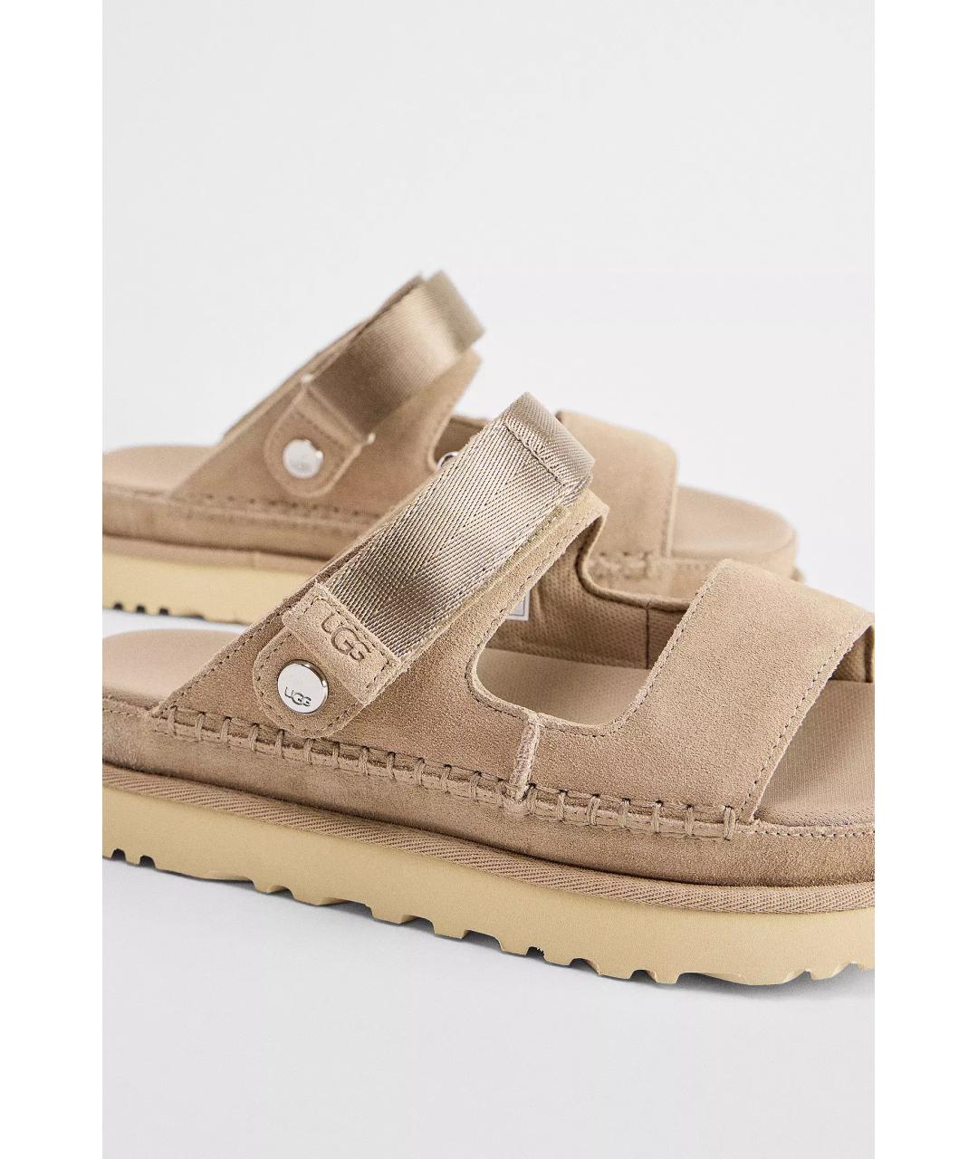 UGG AUSTRALIA Бежевые замшевые босоножки, фото 3