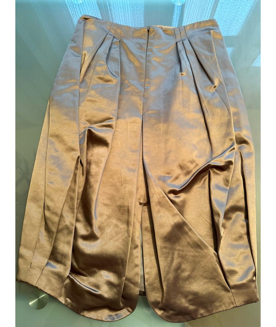 ANTONIO MARRAS Бежевая полиэстеровая юбка миди, фото 3