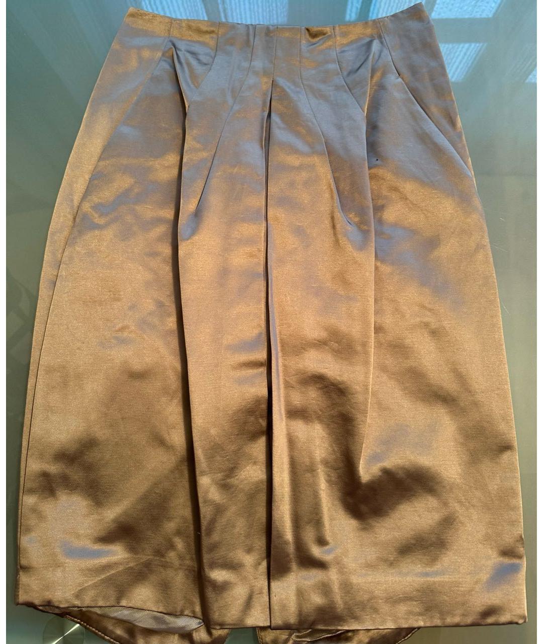 ANTONIO MARRAS Бежевая полиэстеровая юбка миди, фото 4