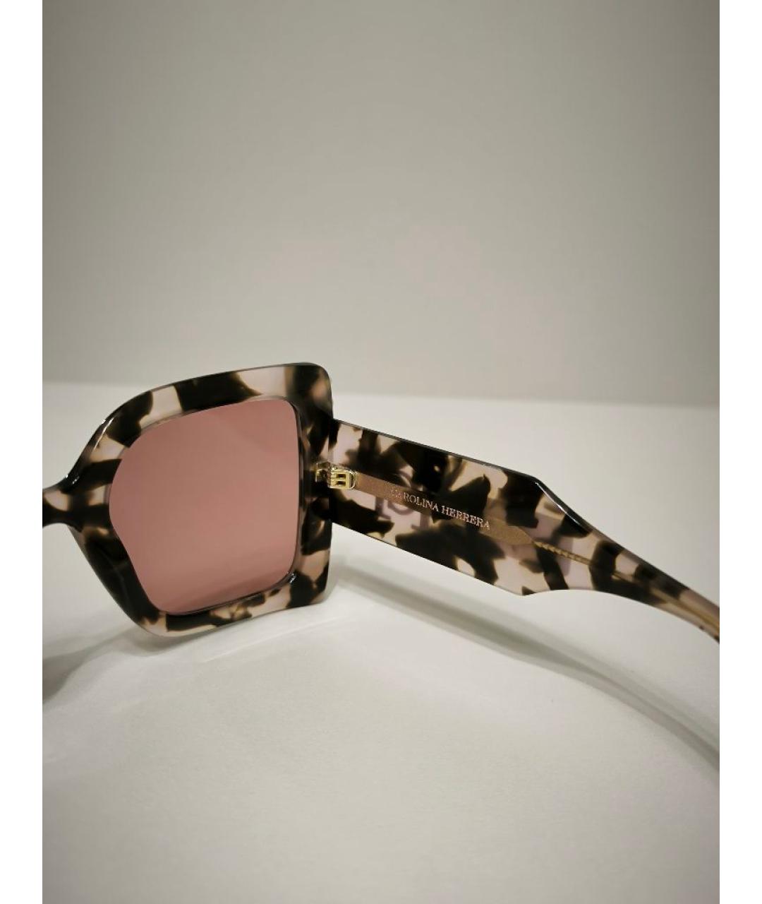 CAROLINA HERRERA Коричневые пластиковые солнцезащитные очки, фото 4