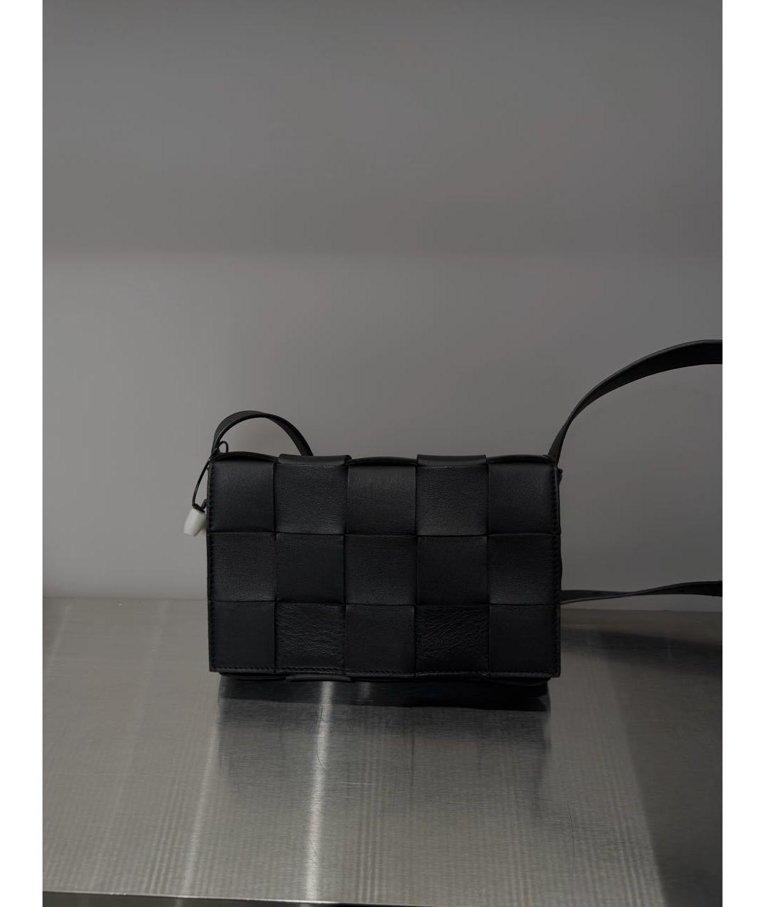 BOTTEGA VENETA Черная кожаная сумка через плечо, фото 5