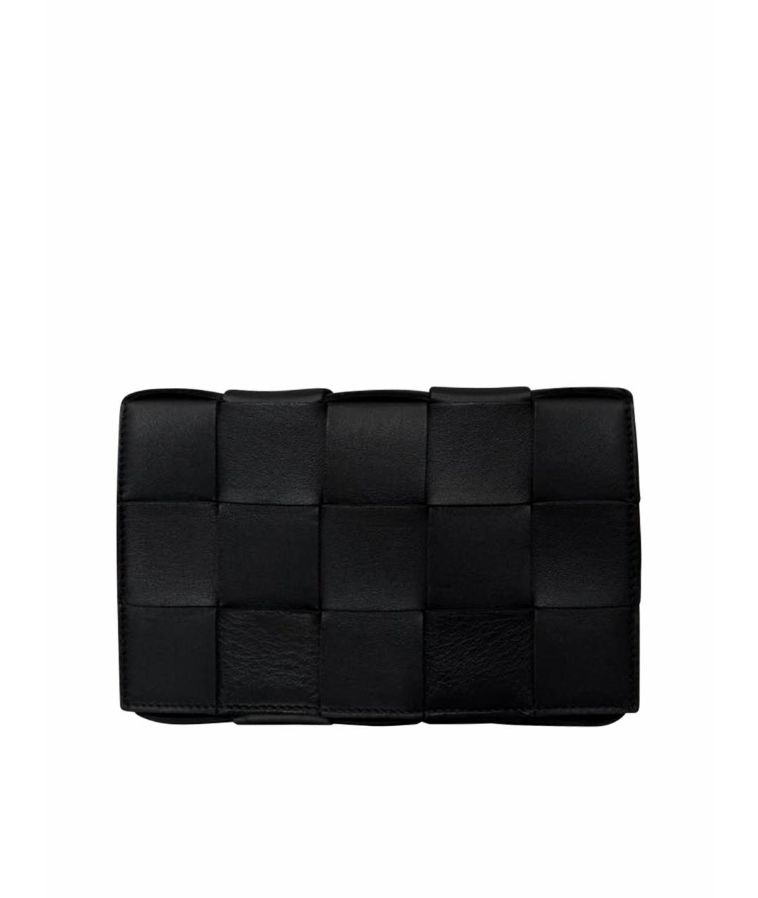 BOTTEGA VENETA Черная кожаная сумка через плечо, фото 1