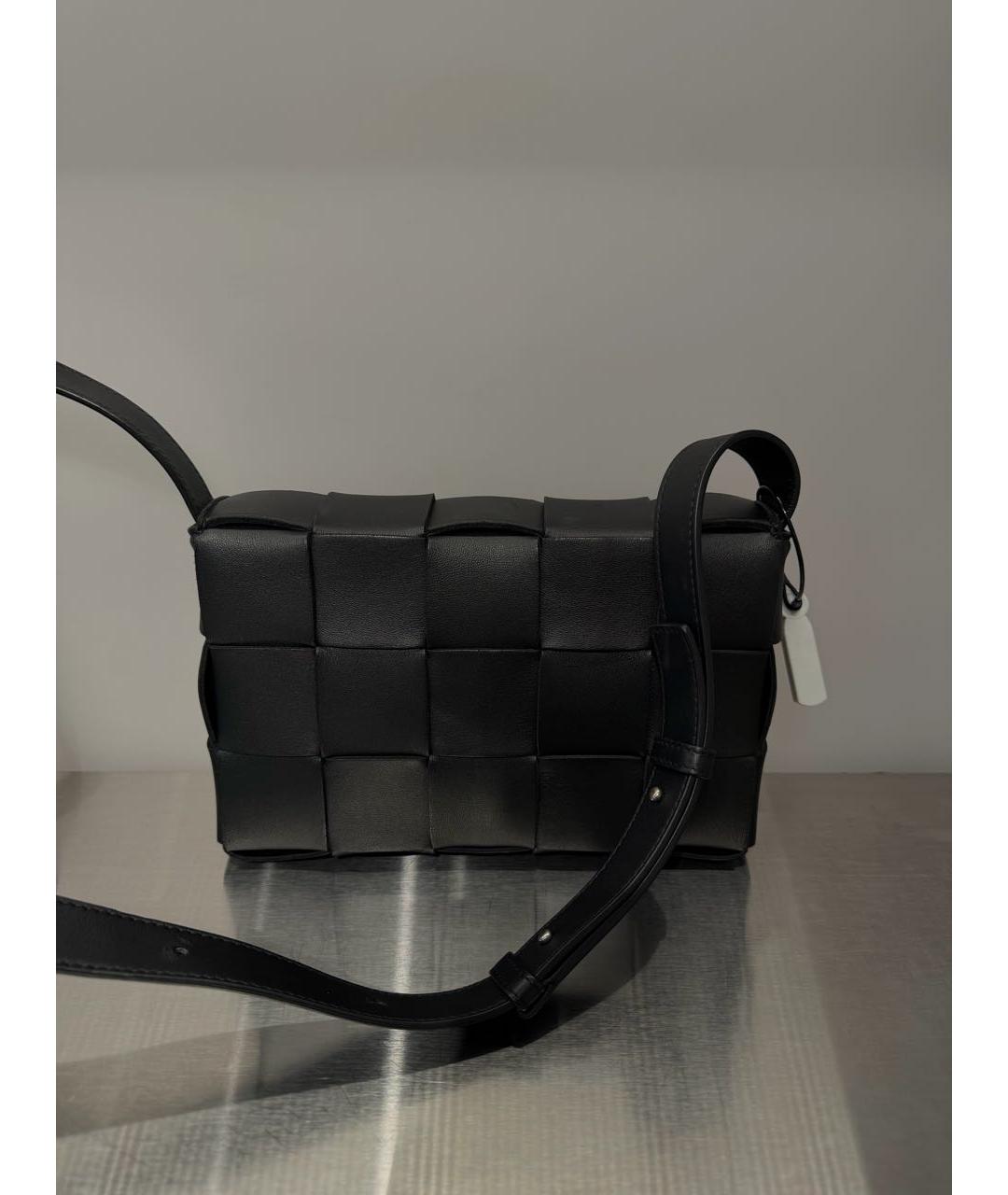 BOTTEGA VENETA Черная кожаная сумка через плечо, фото 3