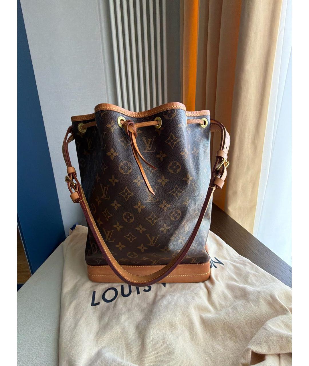 LOUIS VUITTON Коричневая кожаная сумка через плечо, фото 9