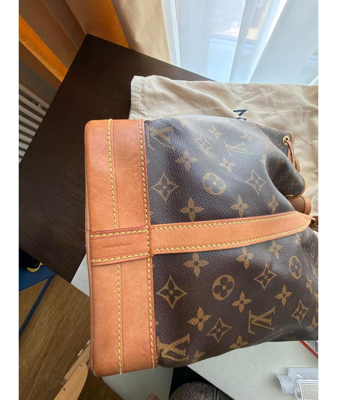 LOUIS VUITTON Коричневая кожаная сумка через плечо, фото 5