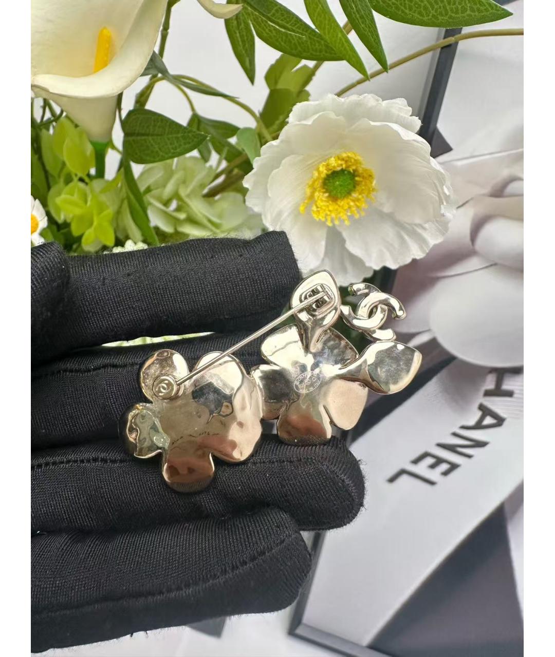 CHANEL Голубая металлическая булавка / брошь, фото 2