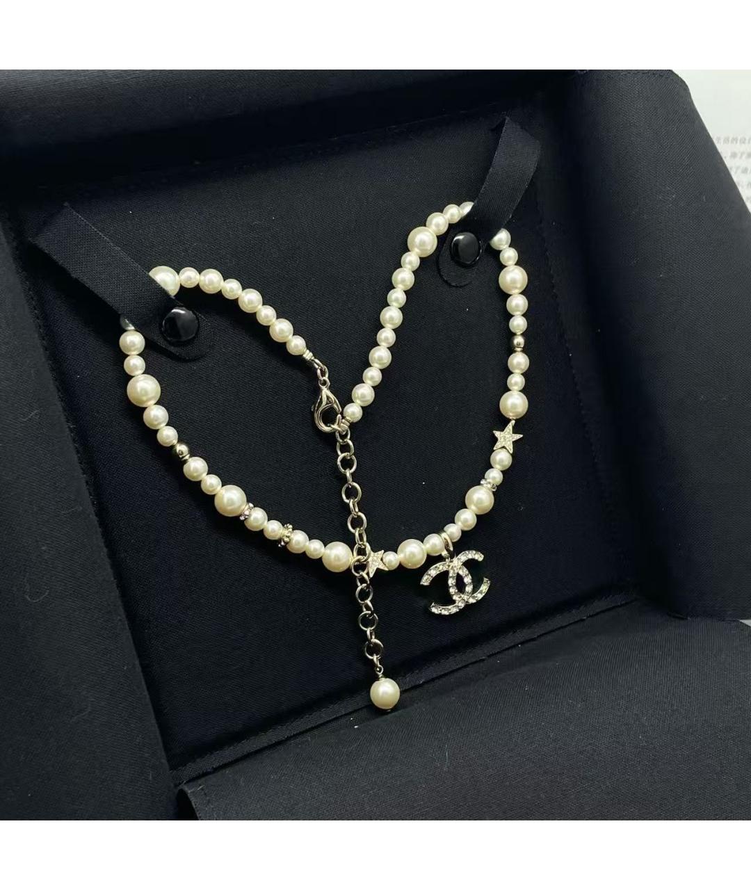 CHANEL Белое жемчужное колье, фото 3