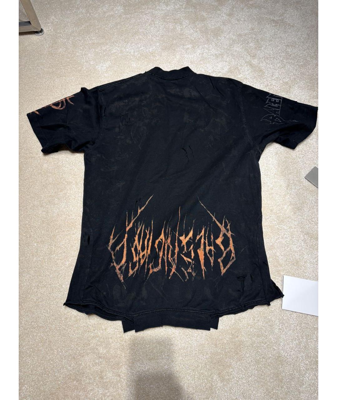 BALENCIAGA Черная хлопковая футболка, фото 5