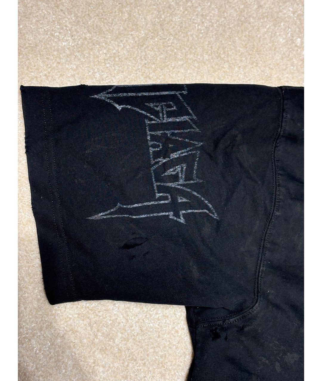 BALENCIAGA Черная хлопковая футболка, фото 3