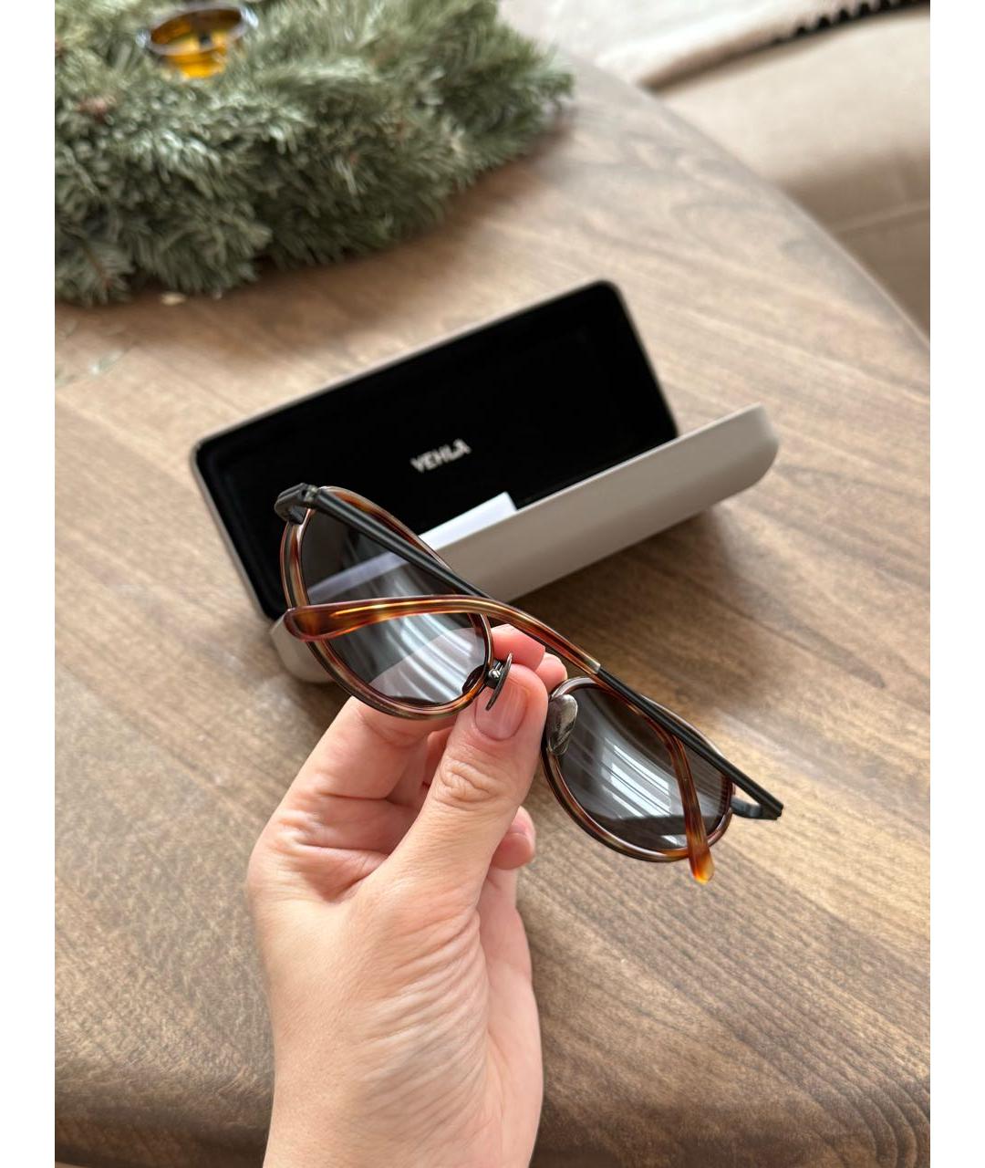 Vehla Коричневые металлические солнцезащитные очки, фото 7