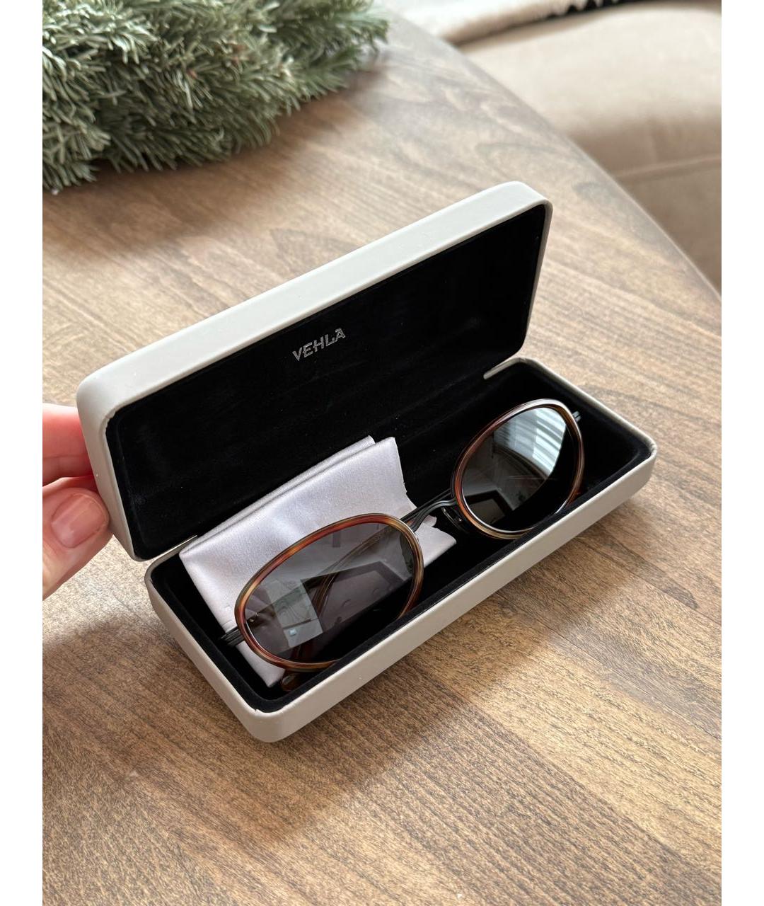 Vehla Коричневые металлические солнцезащитные очки, фото 8