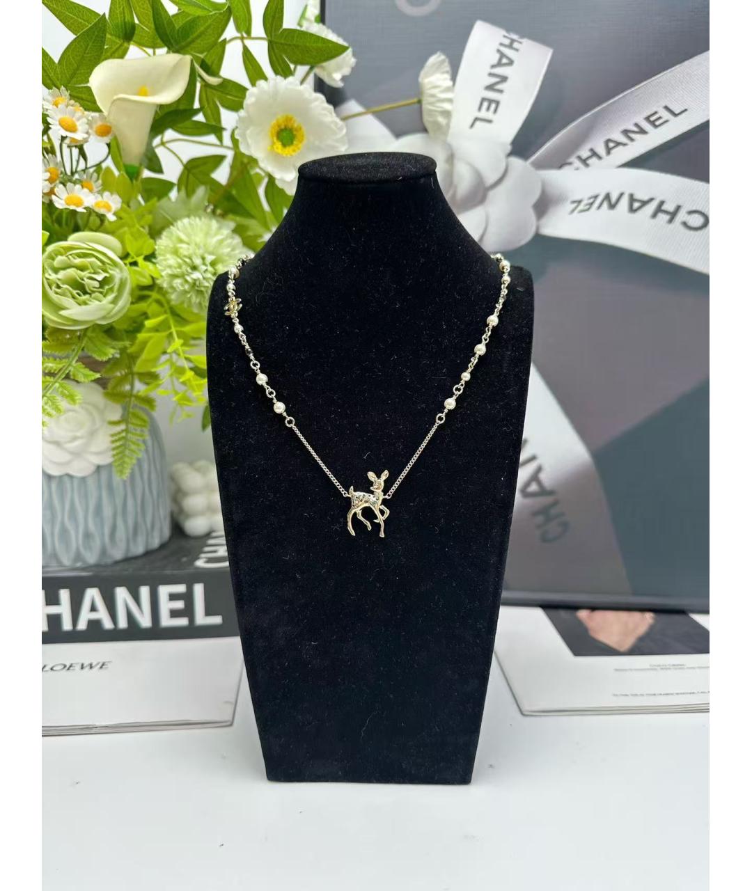 CHANEL Золотое металлическое колье, фото 3