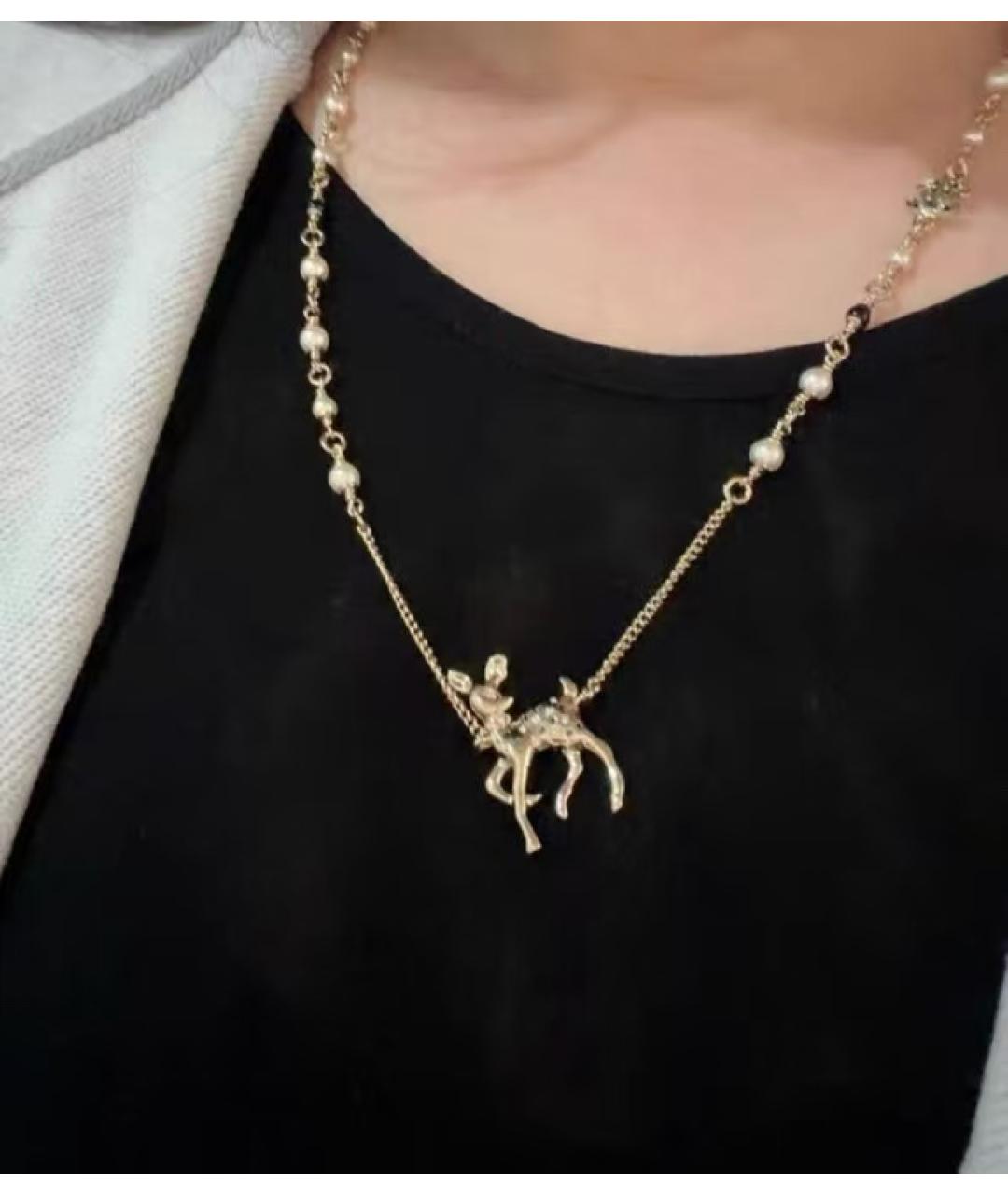 CHANEL Золотое металлическое колье, фото 4