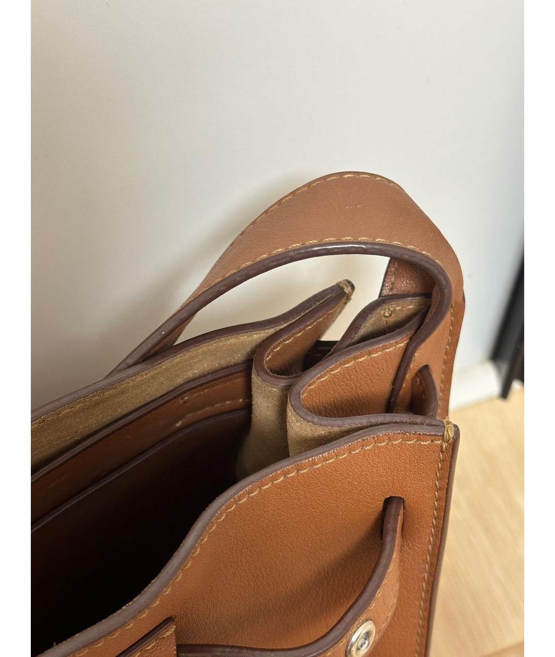 CELINE Коричневая кожаная сумка через плечо, фото 7