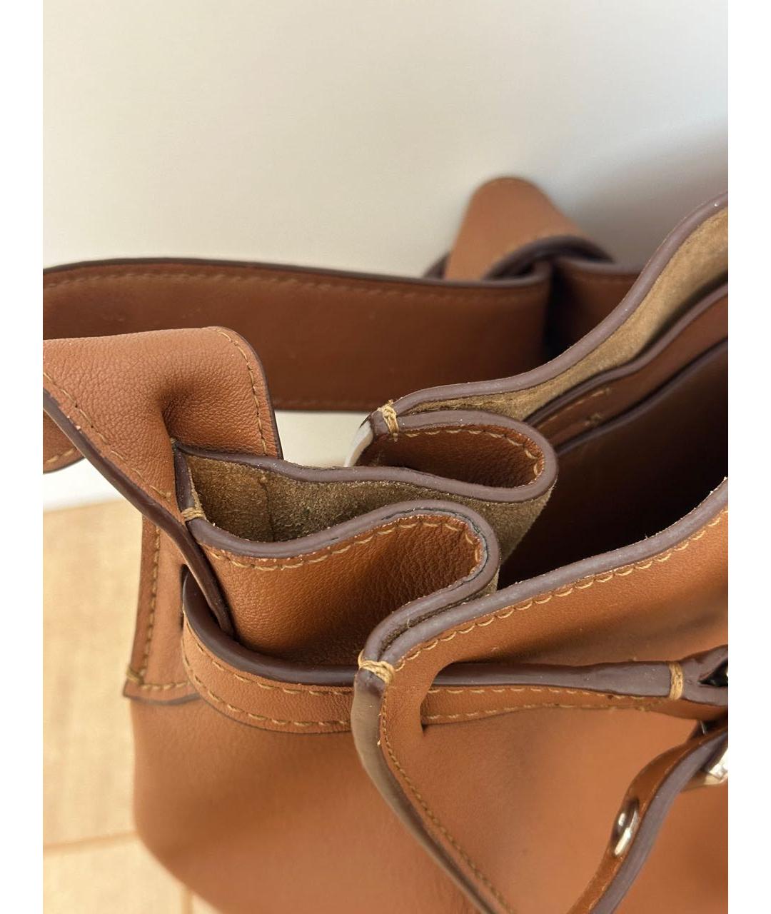 CELINE Коричневая кожаная сумка через плечо, фото 6