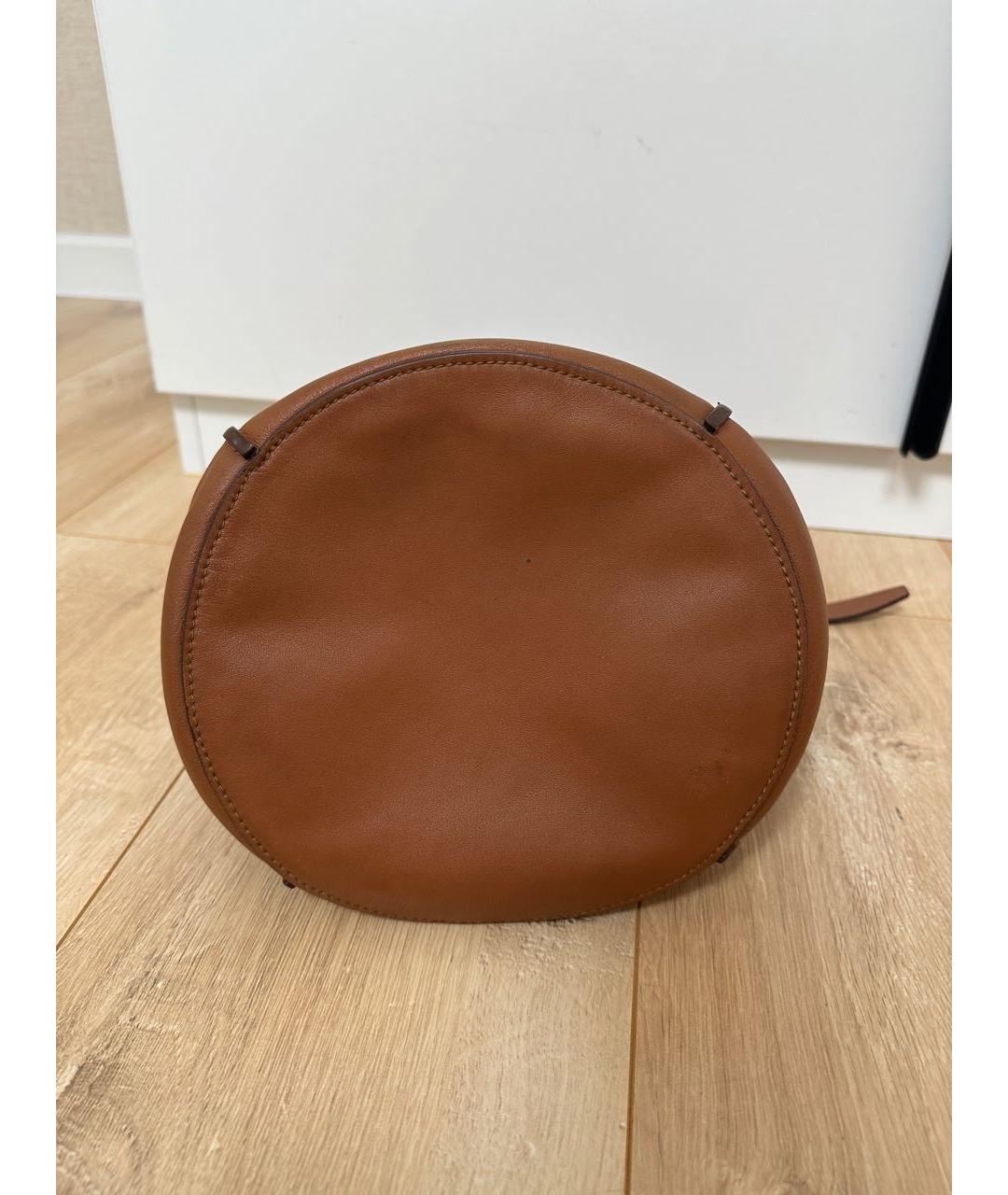 CELINE Коричневая кожаная сумка через плечо, фото 4