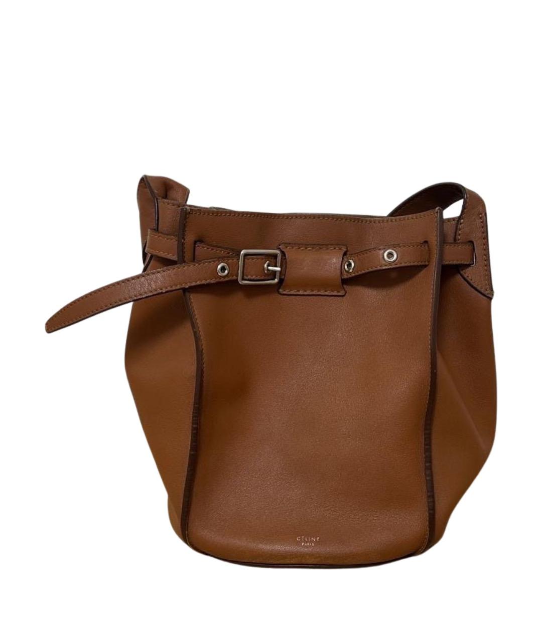 CELINE Коричневая кожаная сумка через плечо, фото 1