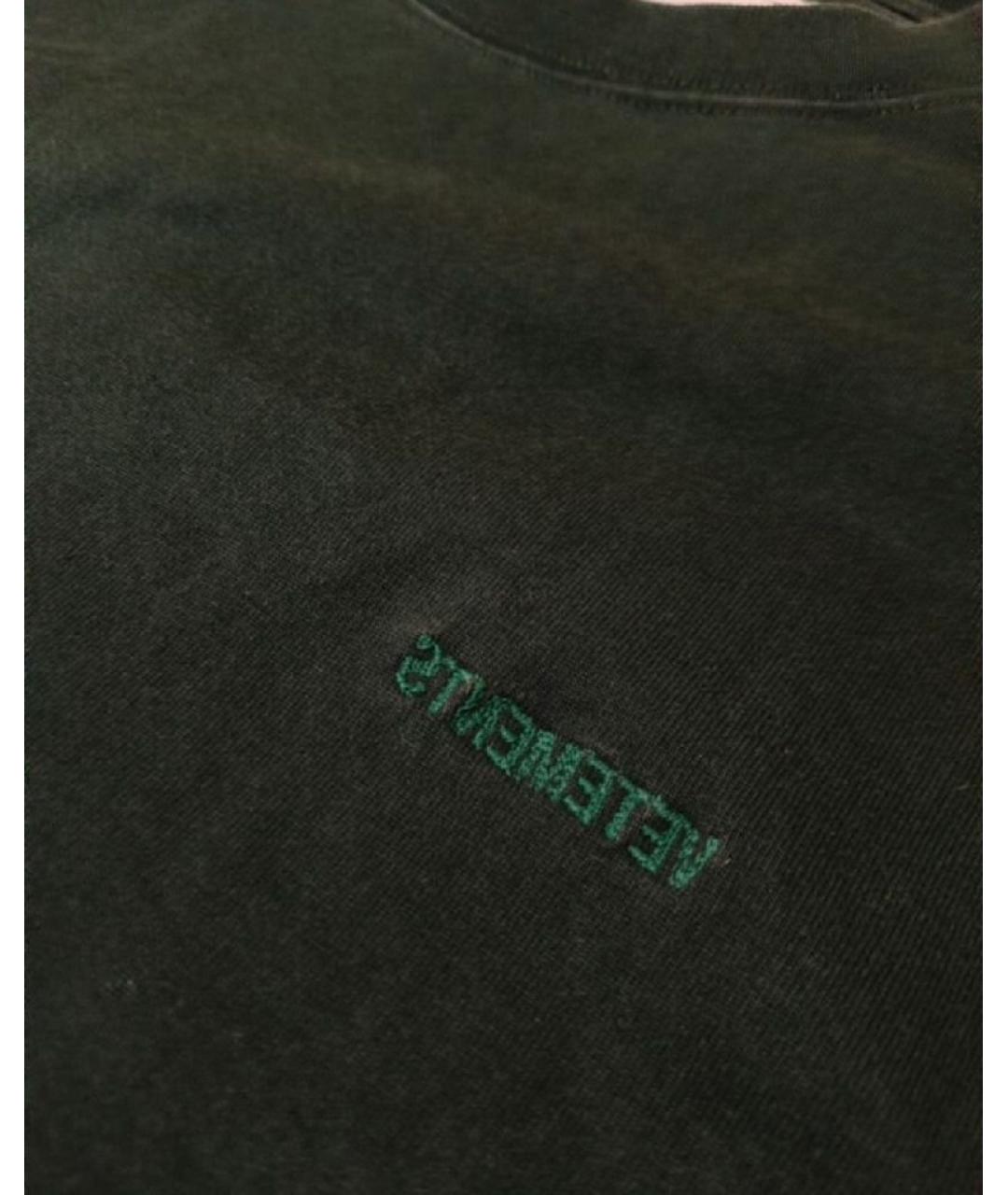 VETEMENTS Зеленая хлопковая футболка, фото 3