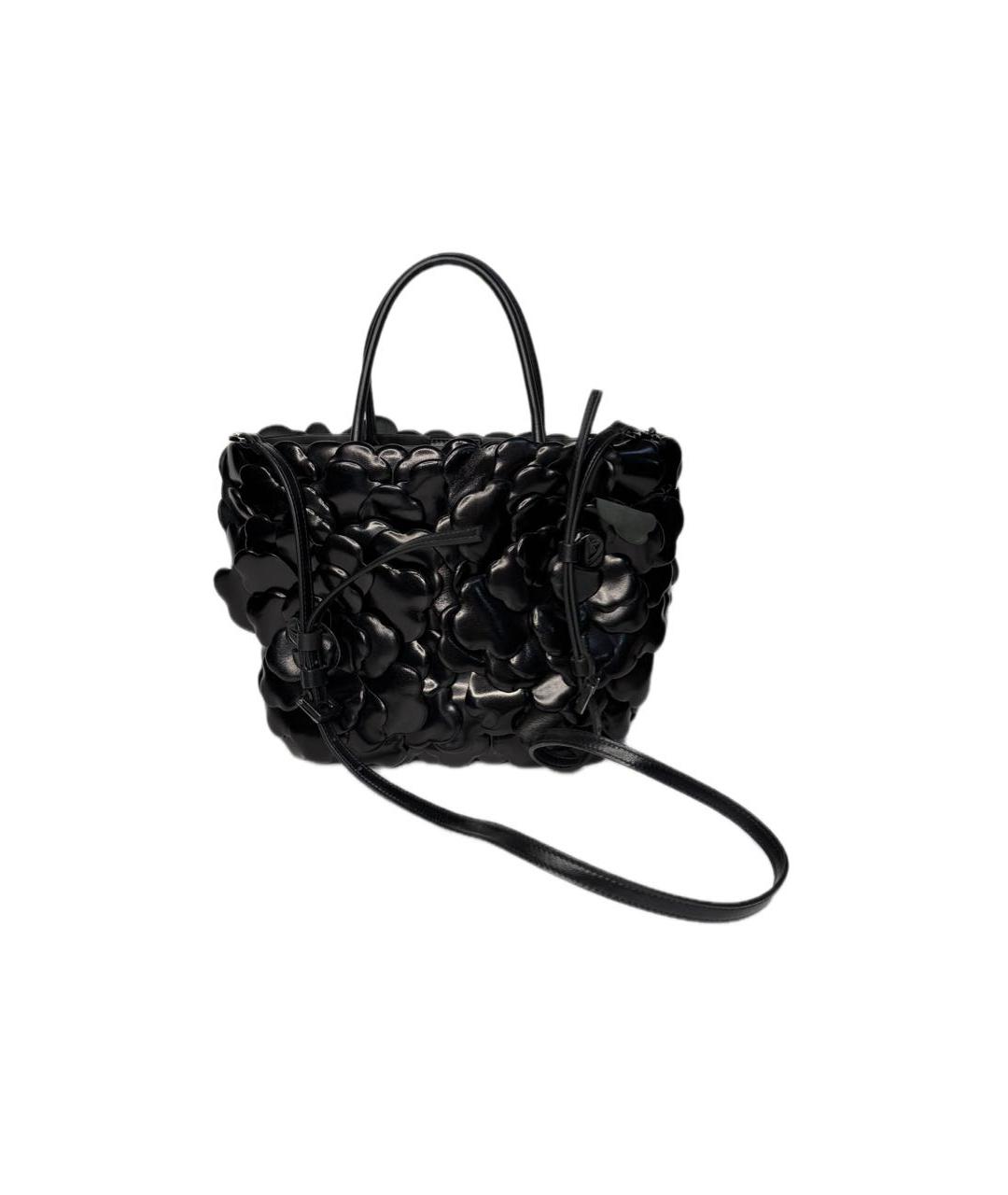VALENTINO Черная кожаная сумка с короткими ручками, фото 3
