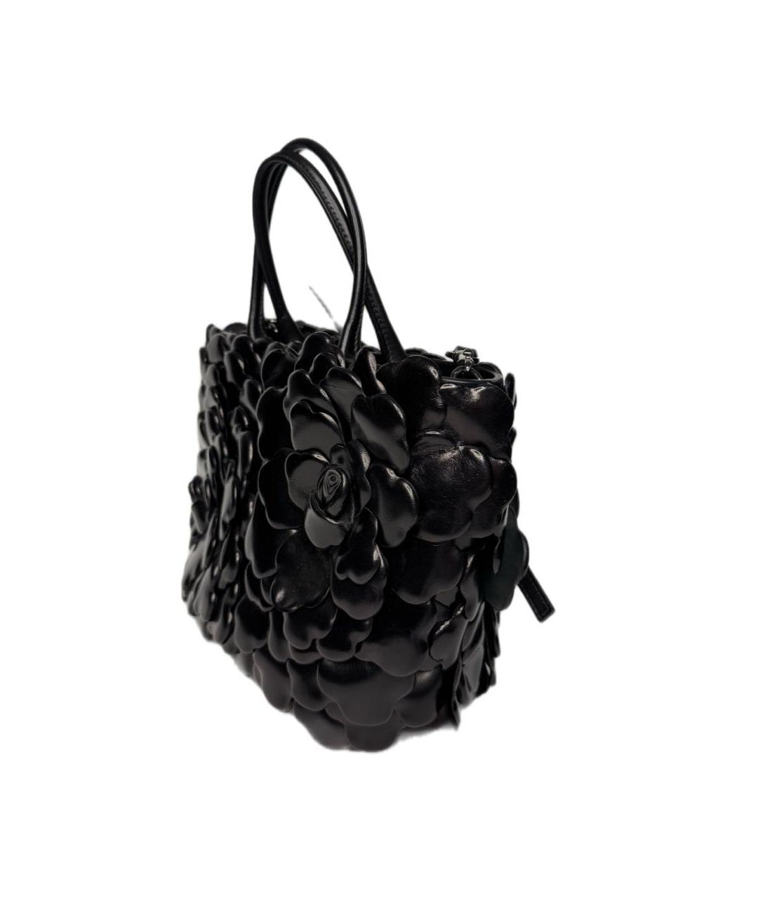 VALENTINO Черная кожаная сумка с короткими ручками, фото 2