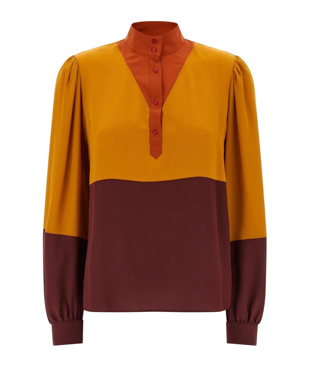 SAINT LAURENT Мульти шелковая блузы, фото 1