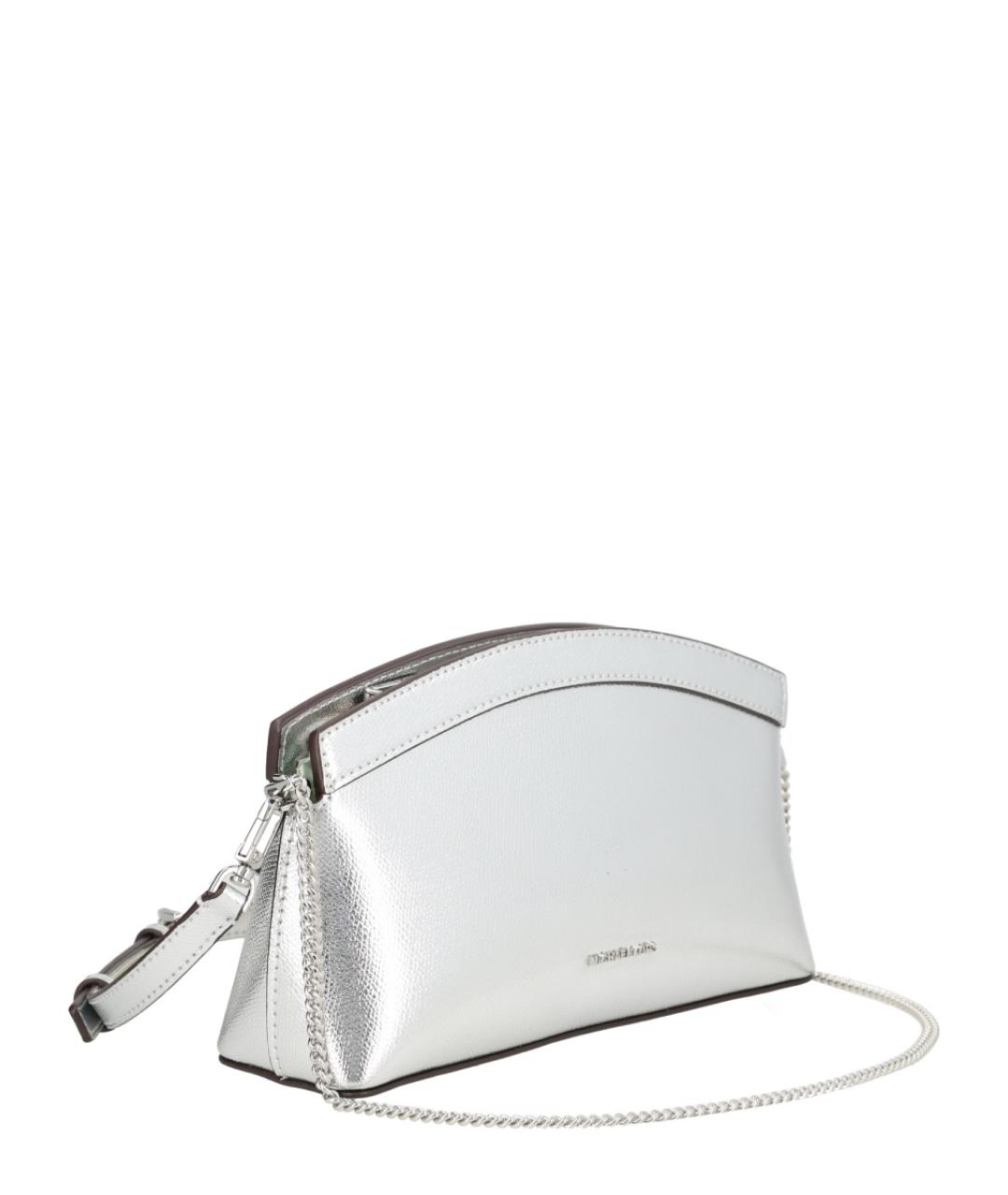 MICHAEL KORS Серебряная кожаная сумка через плечо, фото 2