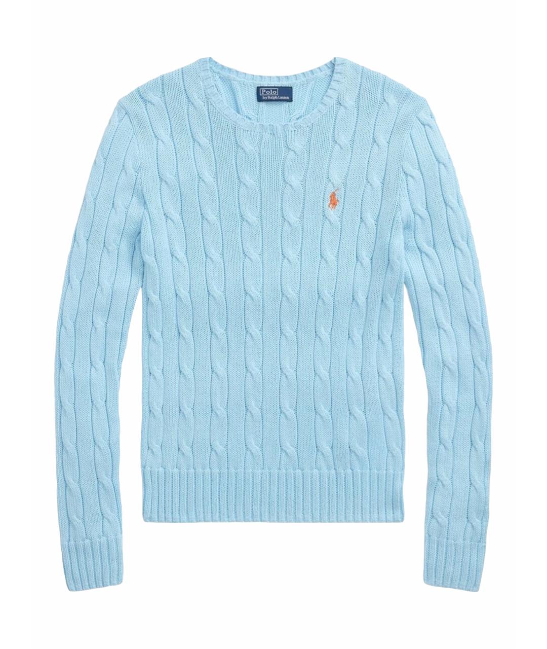 POLO RALPH LAUREN Голубой хлопковый джемпер / свитер, фото 1