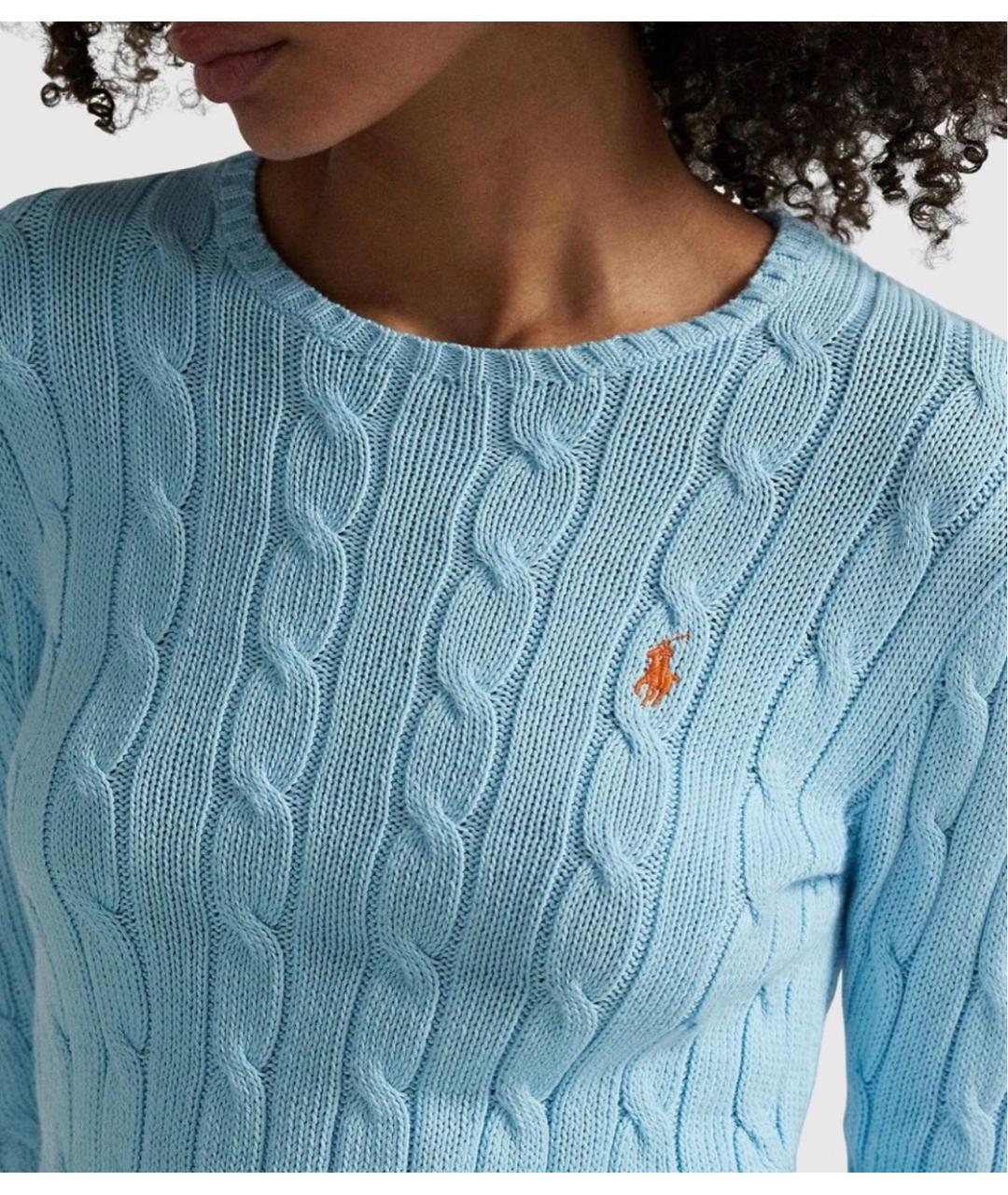 POLO RALPH LAUREN Голубой хлопковый джемпер / свитер, фото 3