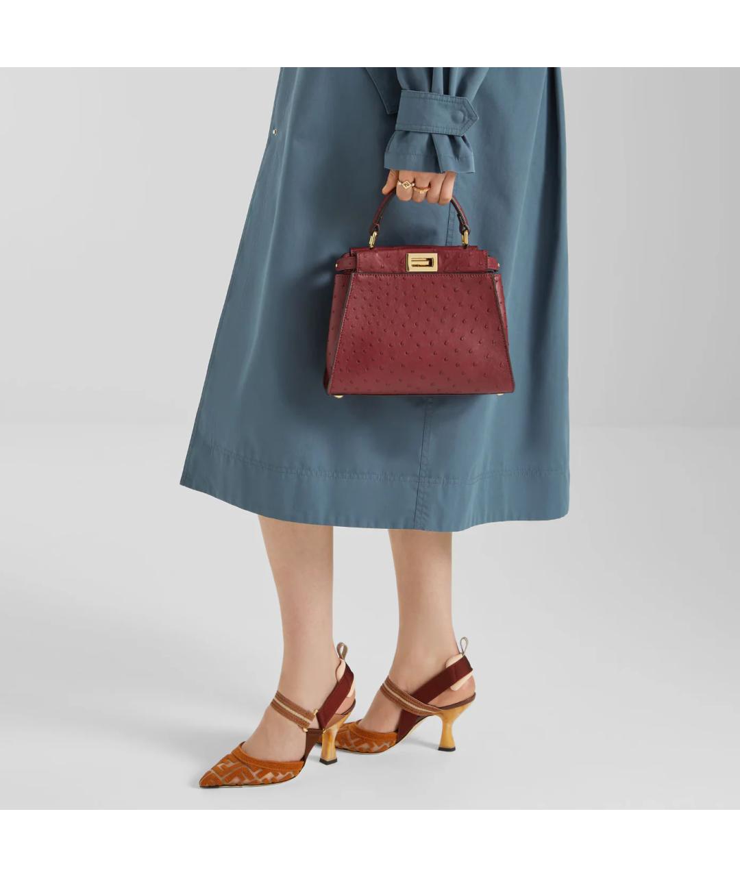 FENDI Коричневые текстильные туфли, фото 5