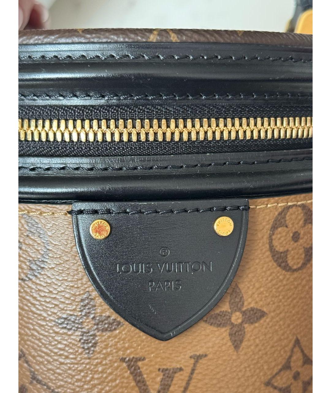 LOUIS VUITTON Коричневая кожаная сумка с короткими ручками, фото 4