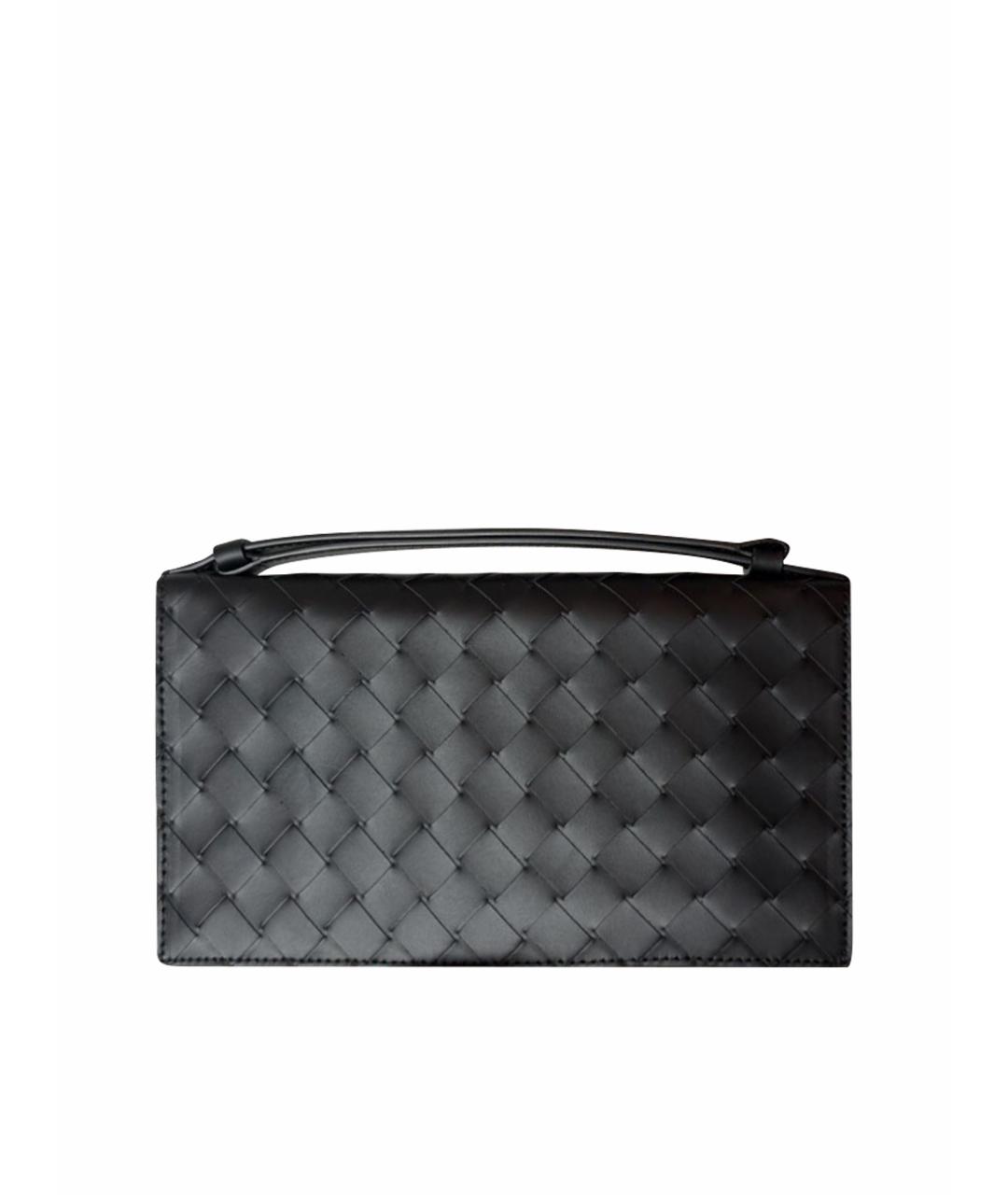 BOTTEGA VENETA Черная кожаная барсетка, фото 1