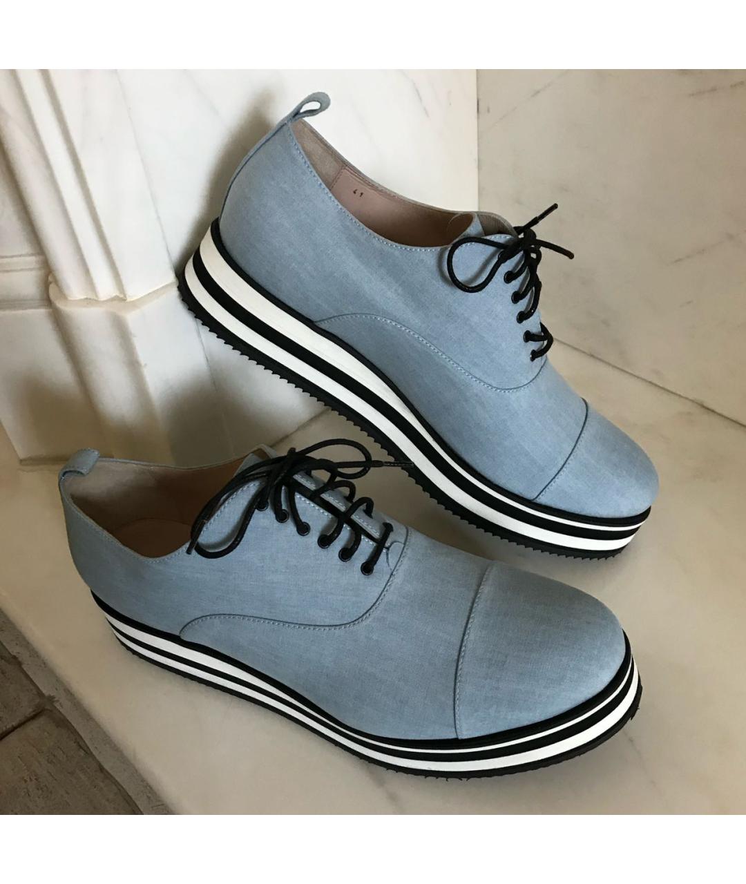 ERMANNO SCERVINO Голубые текстильные брогги и оксфорды, фото 5