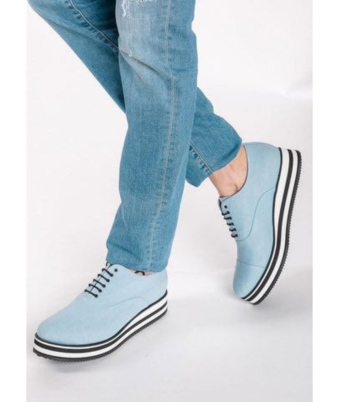 ERMANNO SCERVINO Голубые текстильные брогги и оксфорды, фото 2