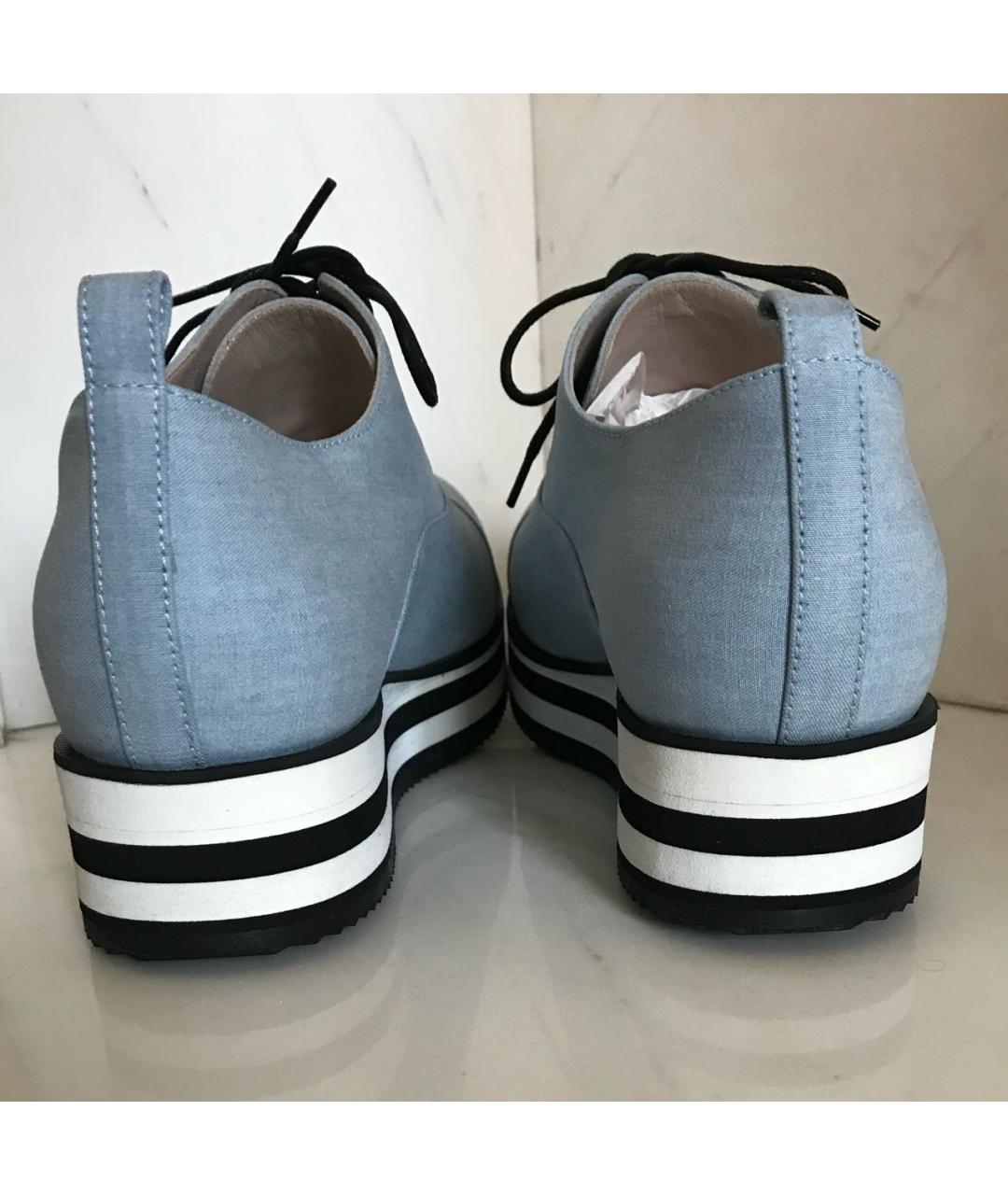 ERMANNO SCERVINO Голубые текстильные брогги и оксфорды, фото 6