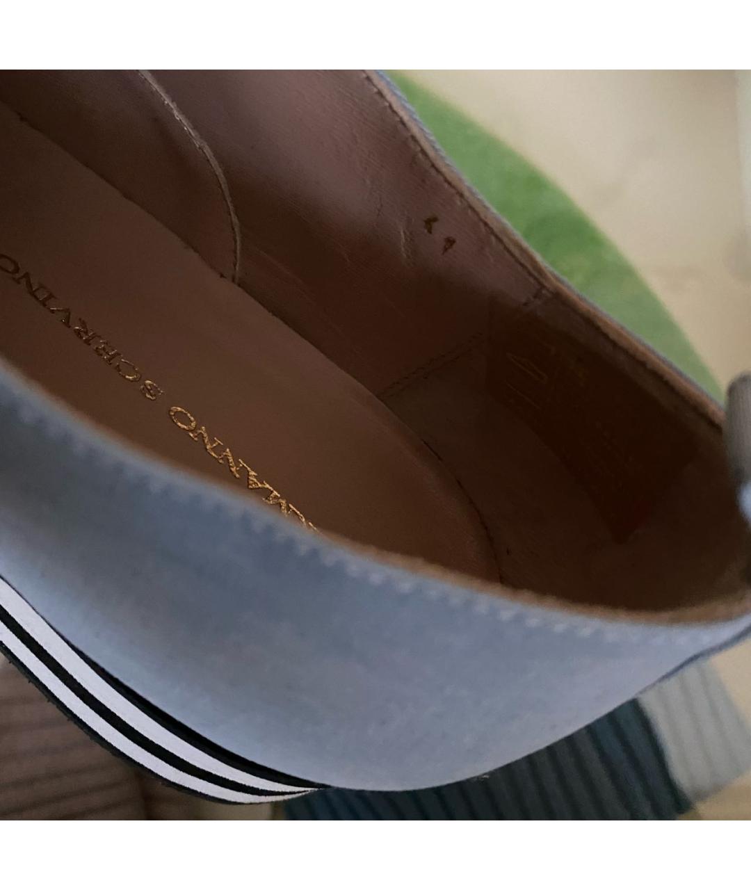 ERMANNO SCERVINO Голубые текстильные брогги и оксфорды, фото 7